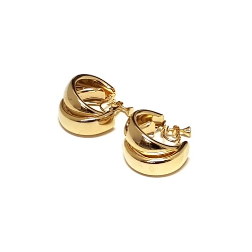 Gold Tone Double Hoops