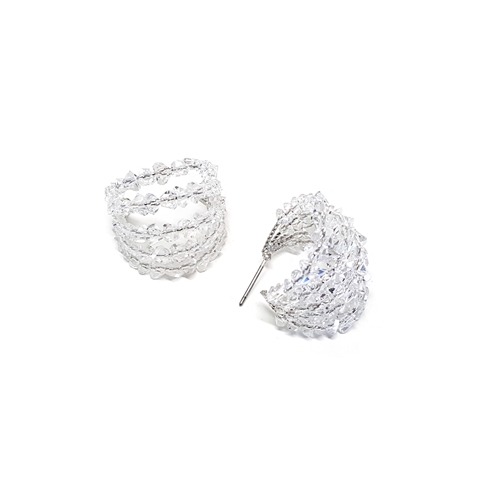 Five Ice Crystal Round Hoops