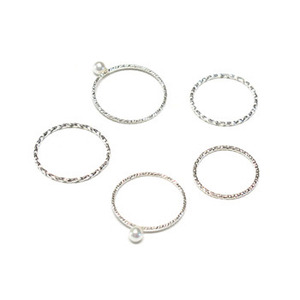 [Set] Silver Pearl 5 Rings