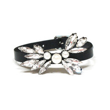 Crystal n Pearl Leather Band